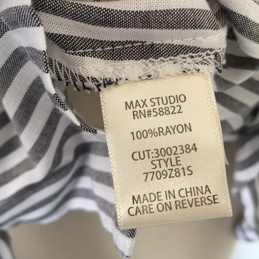 Max Studio Striped Izla Button Down Tunic Small NWT - Picture 7 of 8